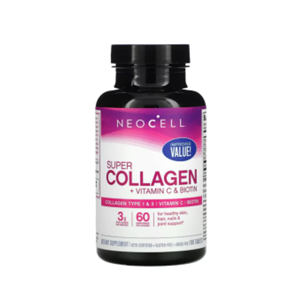 NeoCell Super Collagen + Vitamin C & Biotin for Healthy Hair, Beautiful Skin, and Nail Support- Dietary Supplement, 180 Tablets