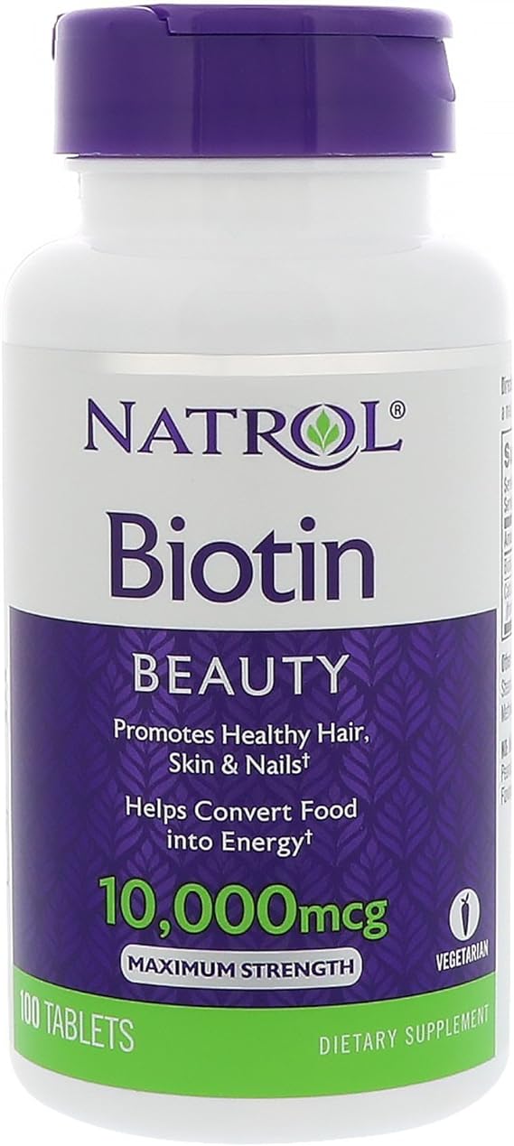 Natrol Biotin Maximum Strength 10,000 mcg Tablets, 100 Count