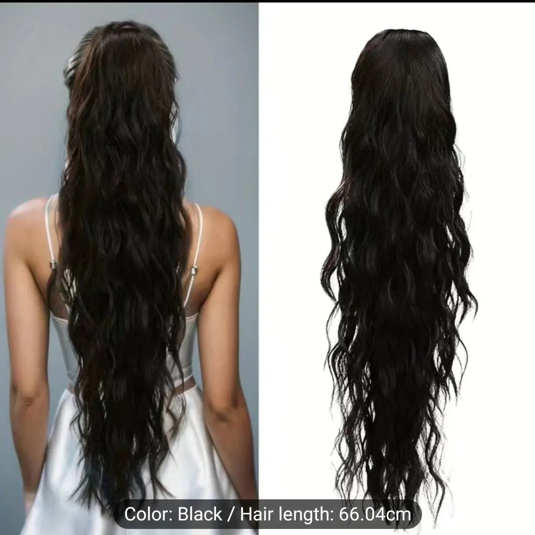 26 Inch Drawstring Wrap Around Ponytail Hair Extensions for Women with Long Curly Wavy Ponytails Casual.