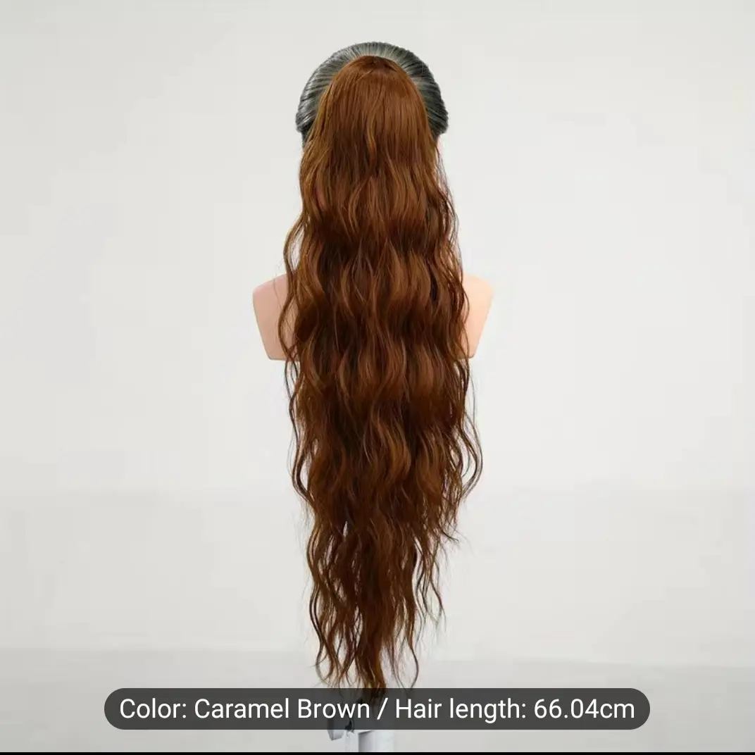 26 Inch Drawstring Wrap Around Ponytail Hair Extensions for Women with Long Curly Wavy Ponytails Casual.