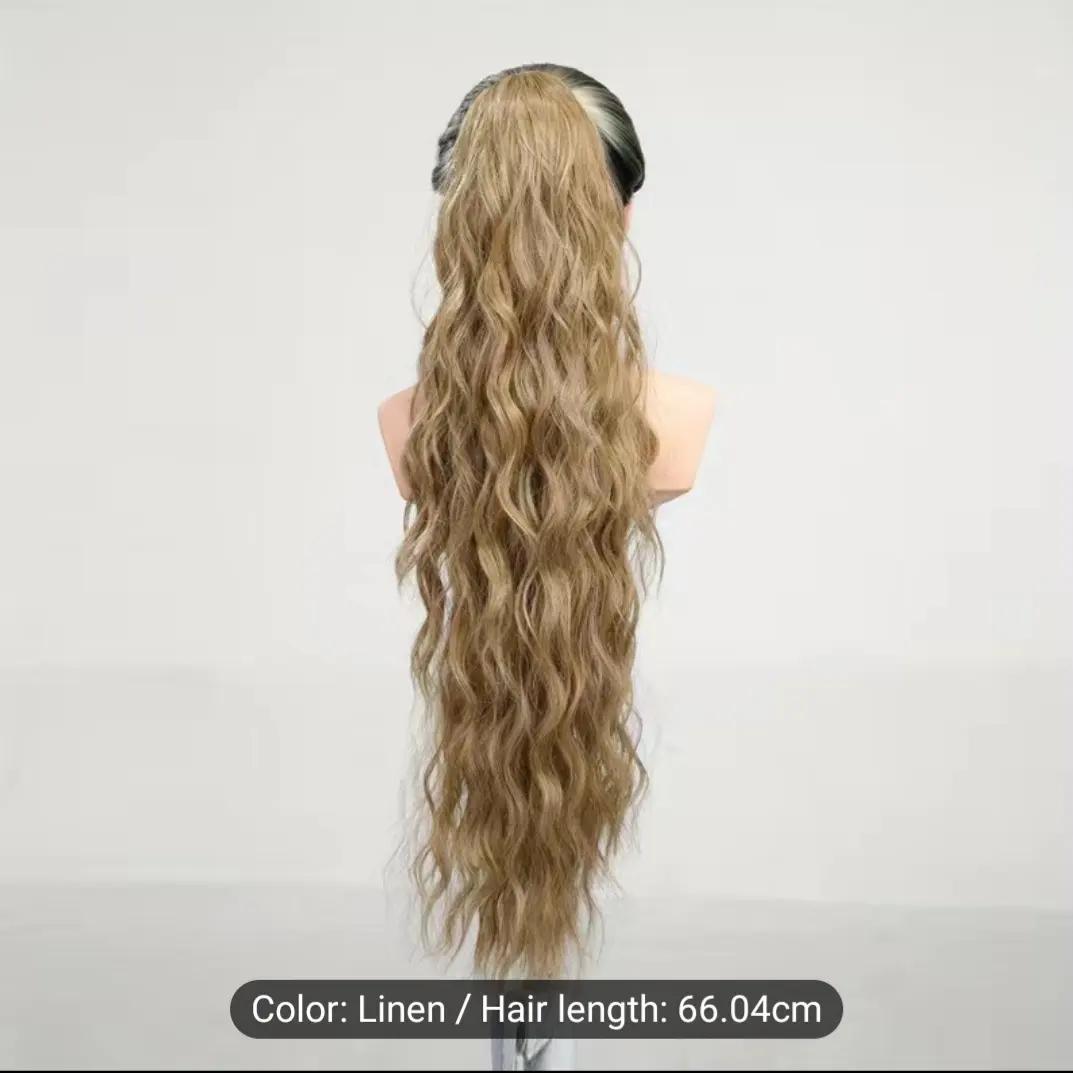 26 Inch Drawstring Wrap Around Ponytail Hair Extensions for Women with Long Curly Wavy Ponytails Casual.