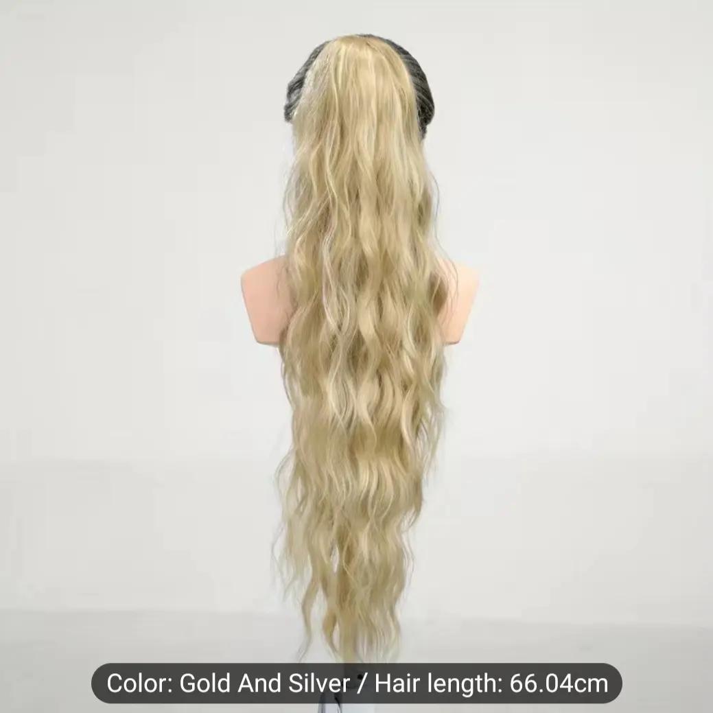 26 Inch Drawstring Wrap Around Ponytail Hair Extensions for Women with Long Curly Wavy Ponytails Casual.