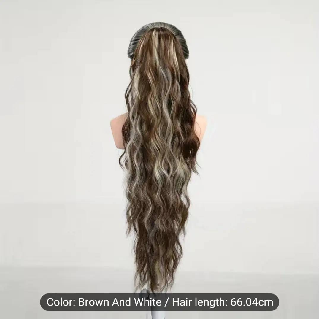 26 Inch Drawstring Wrap Around Ponytail Hair Extensions for Women with Long Curly Wavy Ponytails Casual.