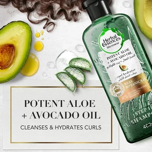 Herbal Essences Sulfate Free Potent Aloe Avocado Oil Curl Hydrating Shampoo and Conditioner, Multi-Color