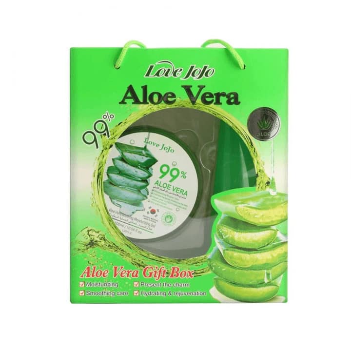 Love Jojo 99% Aloe Vera Gift Box Moisturizing Gel 300ml & Scrub Gel 200ml