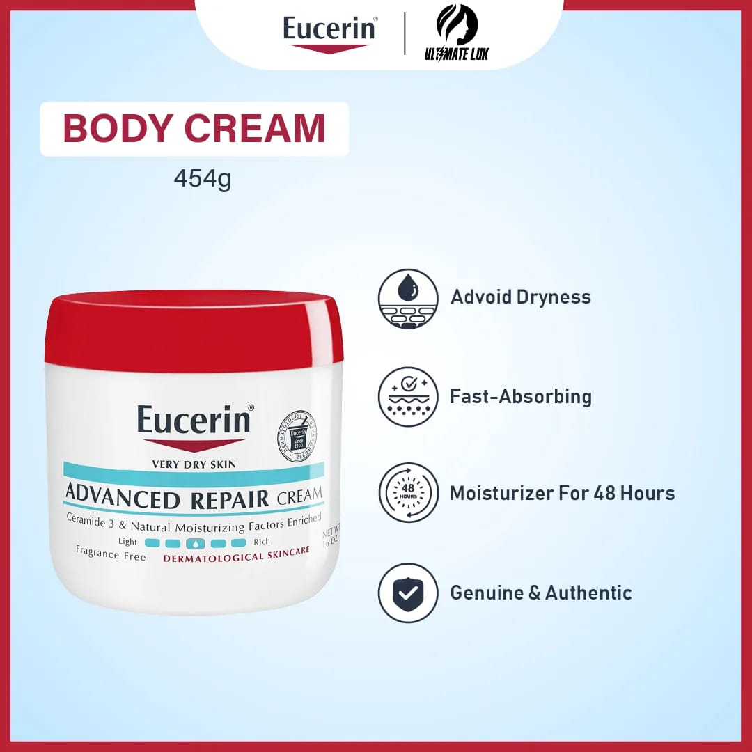 Eucerin Advanced Repair Cream Jar Fragrance Free Very Dry Skin Sealed