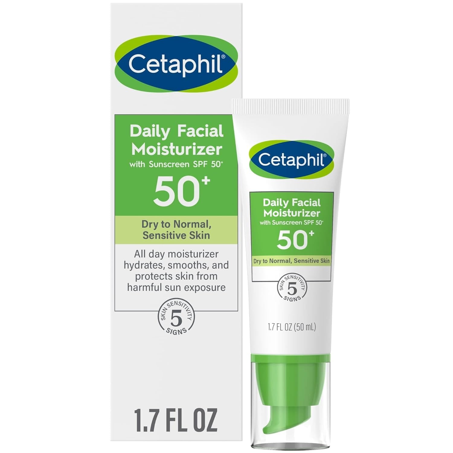 CETAPHIL Daily Facial Moisturizer SPF 50 + 1.7 Fl Oz