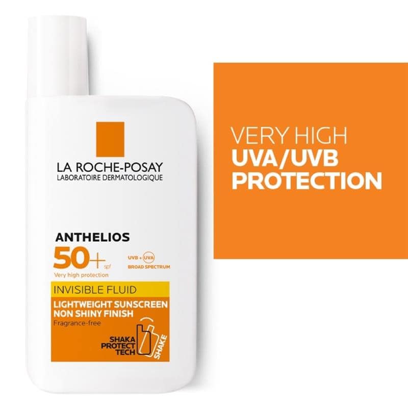 La Roche-Posay Anthelios Face Sunscreen, Broad Specturem UVA-UVB Sun Protection, Lightweight, Non-Comedogenic, Water Resistant, Fragrance Free, 50 ML