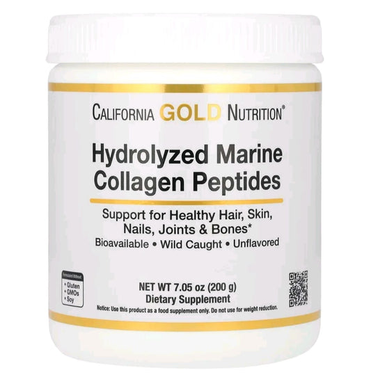 California Gold Nutrition, Hydrolyzed Marine Collagen Peptides, Unflavored, 17.64 oz (500 g)