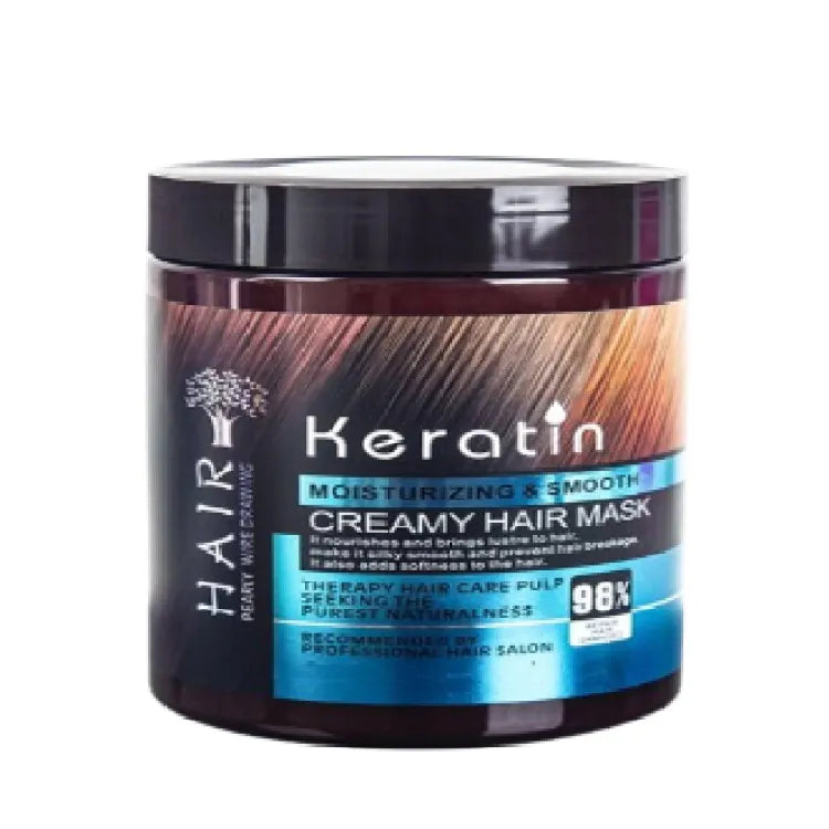 Straighten and Revitalize: Discover the Ultimate Blue Creamy Keratin Hair Mask Treatment for Silken, Healthy Locks-500ml