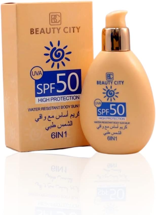 Beauty City 6 in 1 Sun Milk Foundation with SPF50 | Water Resistant | Cruelty Free | Evens Skin Tone and Removes Dark Circles