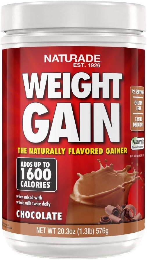 Naturade - All Natural Weight Gain Drink Mix - Gluten Free, Delicious Taste, 1600 Calories per Servings - Mass Gainer w/Carbohydrates & Protein - Chocolate