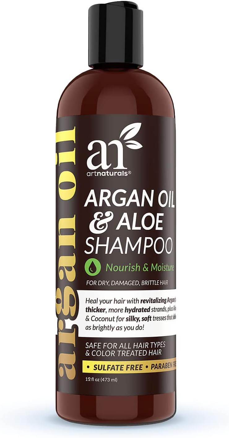 Artnaturals Moroccan Argan Oil Shampoo - (12 Fl Oz / 355ml) - Moisturizing, Volumizing Sulfate Free for Women, Men and Teens - Used for Colored and All Hair Types, Anti-Aging Care