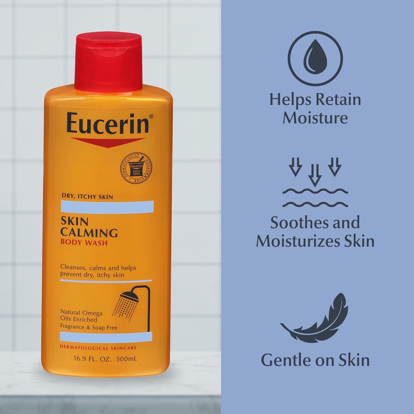 Eucerin Skin Calming Body Wash - Cleanses and Calms to Help Prevent Dry, Itchy Skin - 8.4 Fl Oz