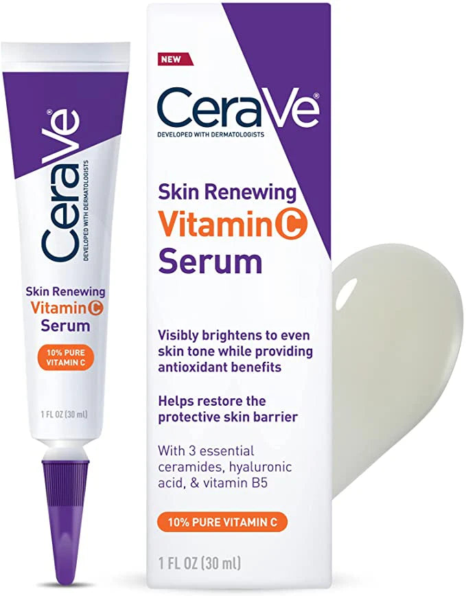 CeraVe Vitamin C Serum with Hyaluronic Acid | Skin Brightening Serum for Face with 10% Pure Vitamin C