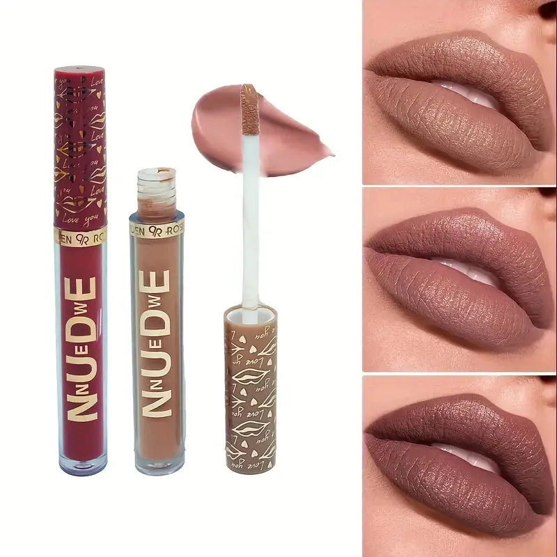 Girls Waterproof Non-stick Cup Matte Liquid Lipstick Beauty Makeup 6 Pcs Lip Gloss Lip Glaze Set Lip Makeup