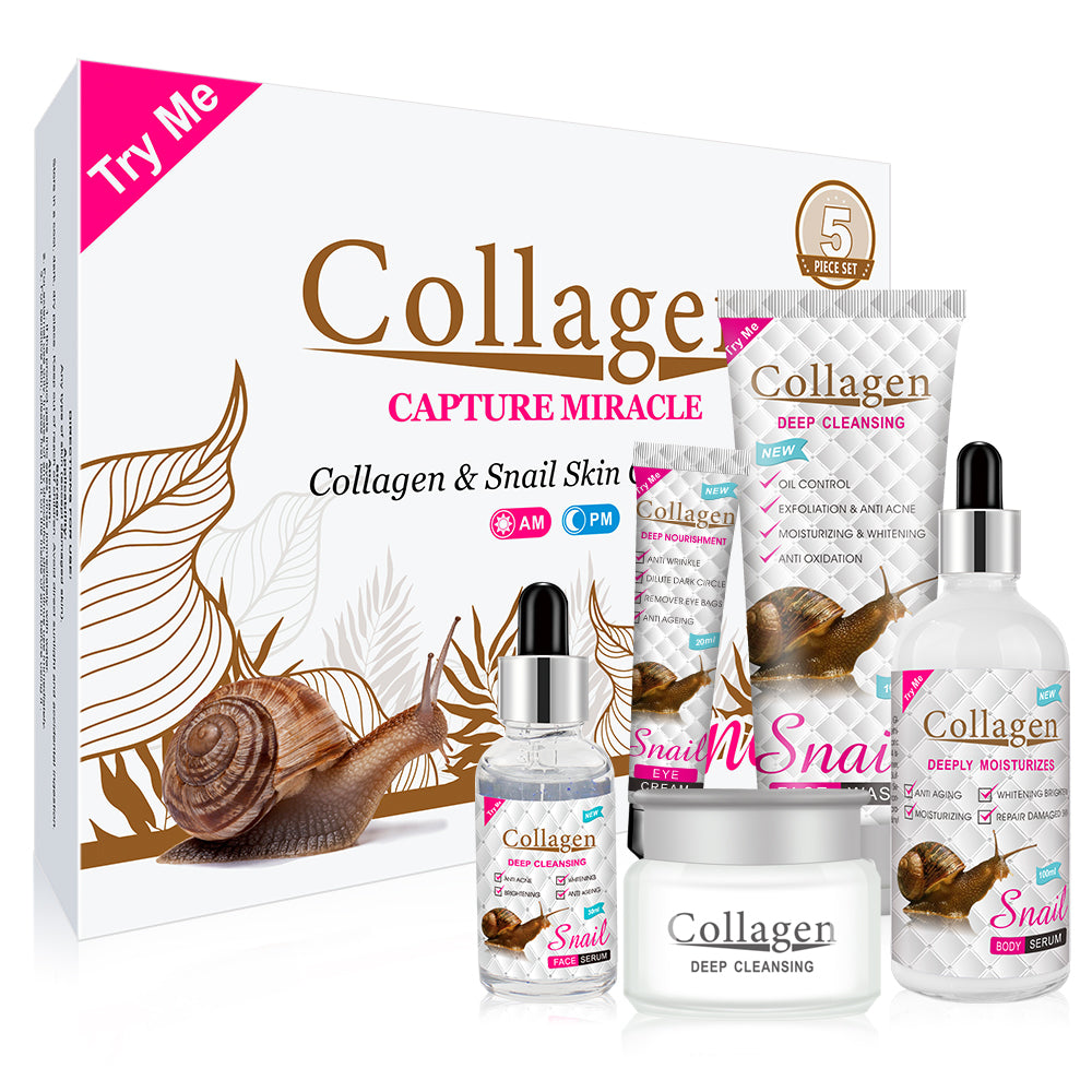 Women Beauty Skin Care Sets & Kits Facial Cream Collagen Snail Whitening Skin Care Set For Black Skin