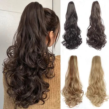 New Concubines Synthetic Strappy Ponytail Hair Extensions Fake Tail Natural Hair Clip Horse Tail Curly Organic Women's Wig