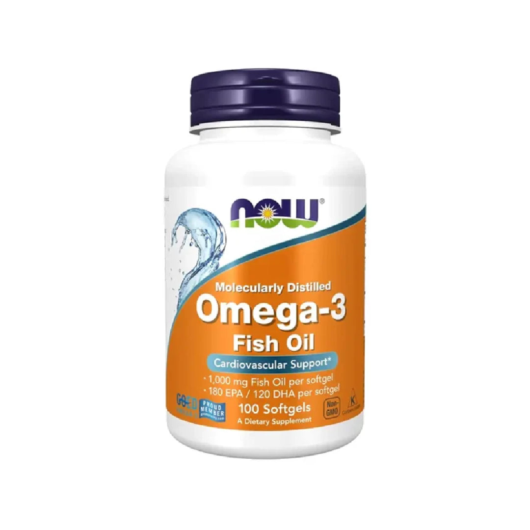 NOW Foods Molecularly Distilled Omega-3 Cardiovascular Support 100 Softgels