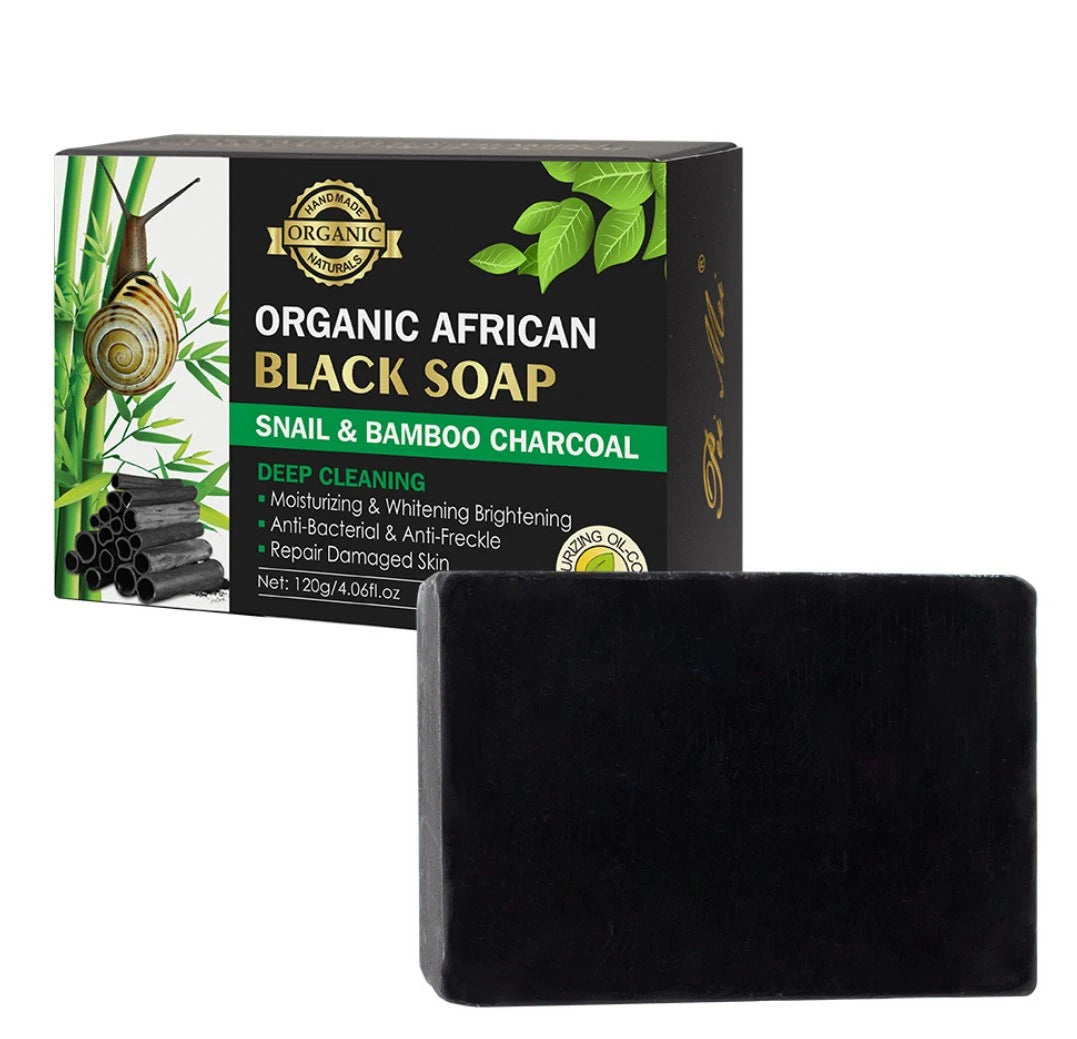 Organic Handmade African Black Soap for Dark Remover Skin Whitening Soap