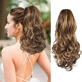 New Concubines Synthetic Strappy Ponytail Hair Extensions Fake Tail Natural Hair Clip Horse Tail Curly Organic Women's Wig