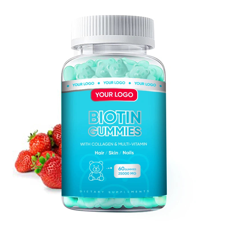 Biotin Gummies with Collagen Vitamin Gummy Bear Improve Hair Skin and Nail Growth