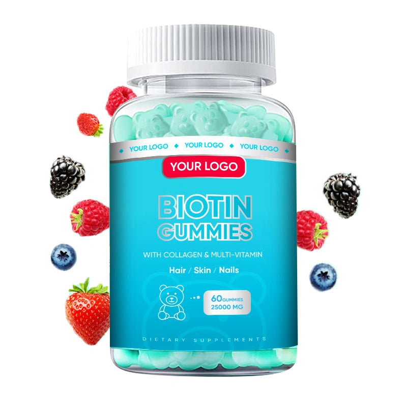 Biotin Gummies with Collagen Vitamin Gummy Bear Improve Hair Skin and Nail Growth