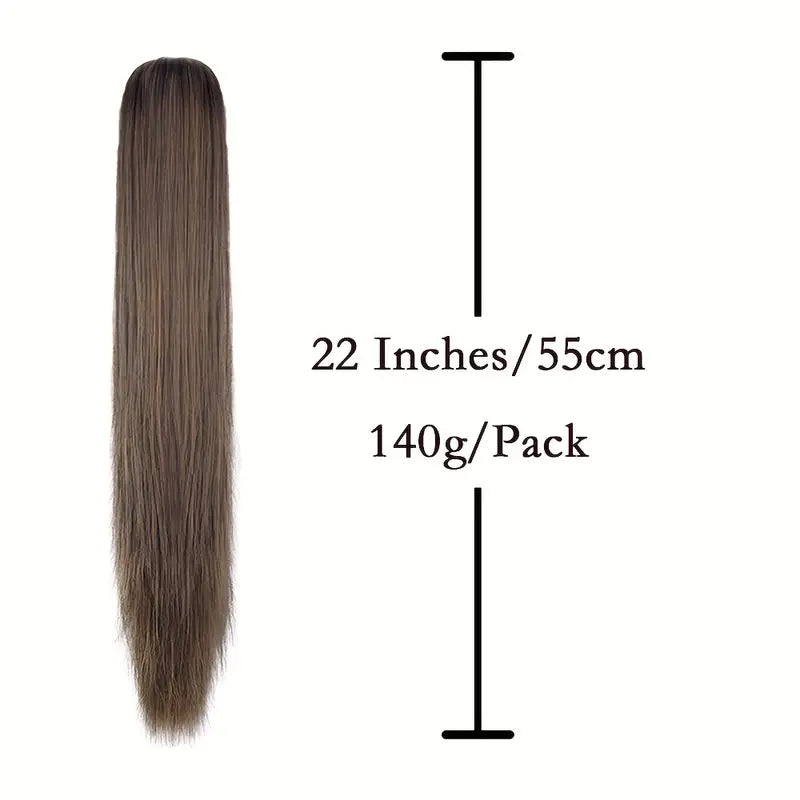 Synthetic Long Straight Ponytail Hair Extensions 22 Inch Claw Jaw Clip In Hair Extensions For Women Synthetic Fiber Hairpieces Hair Accessories