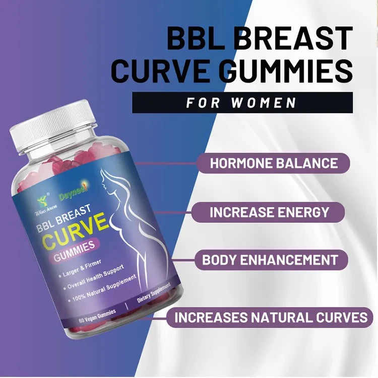 BBL Breast Curve Gummies | Dietary Supplement for Breast Enhancement, Energy, and Hormonal Balance