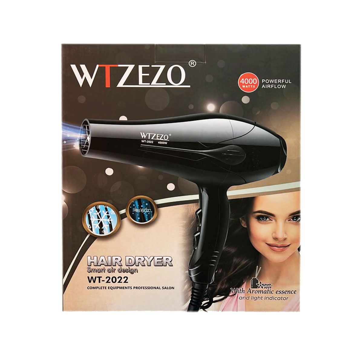 Electric Hair Dryer For Men And Women, Professional Blow Dryer - WTZEZO WT-2022 - Fabvariety